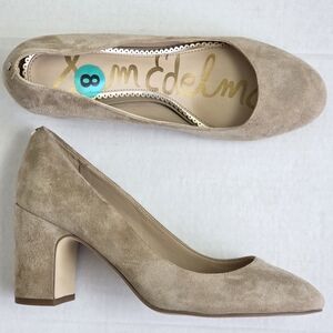 Sam Edelman JUNIE Leather 3 Inch Block Heel Pump Size 8